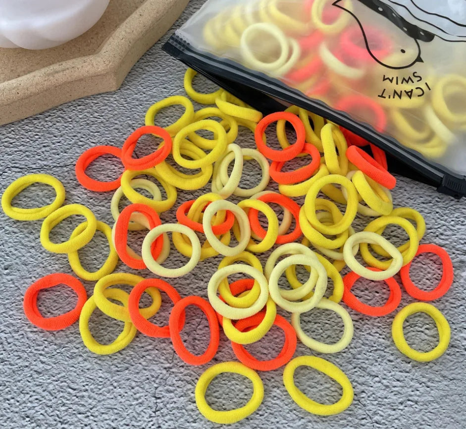 50/100Pcs Hair Bands for Children Colorful Nylon Scrunchie Hair Ties Hair Accessories
