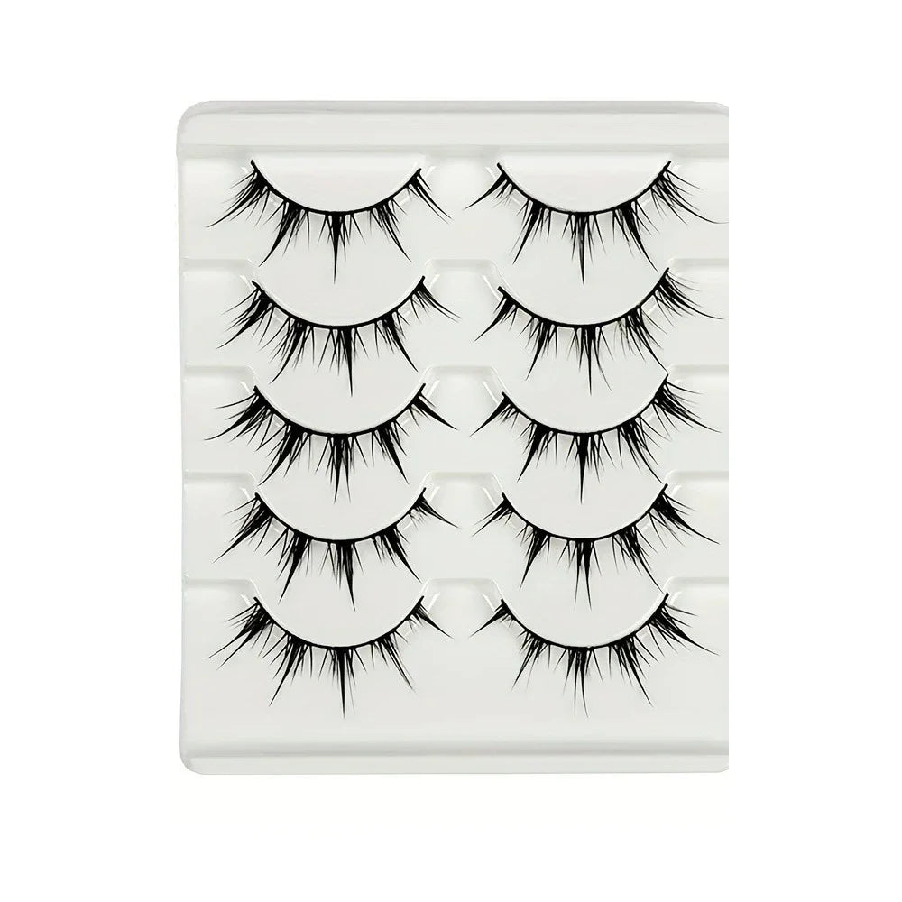 Anime-Inspired False Eyelashes, 5 Pairs Cartoon Eye Faux Lashes
