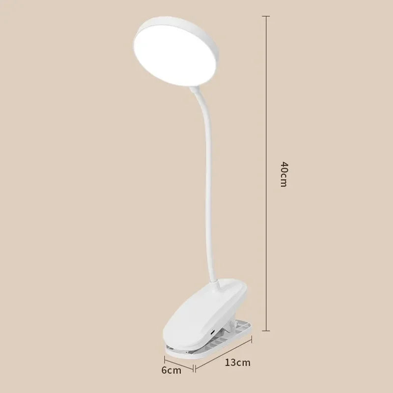 Led Table Lamp USB Rechargeable Night Light With Folding Clamp