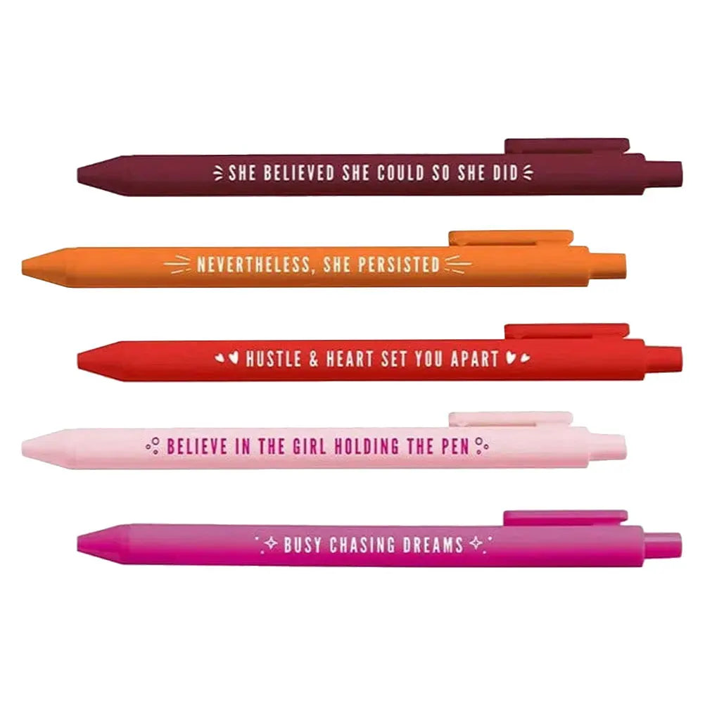 5pcs Motivational  Ink Comfortable Grip Pens