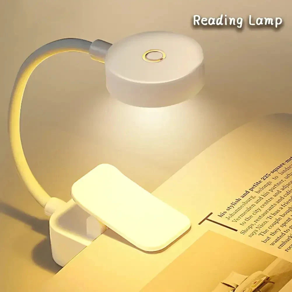 Led Table Lamp USB Rechargeable Night Light With Folding Clamp