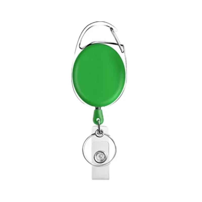 Oval Badge Reel Retractable Zinc Alloy Working Permit Clip Transparent