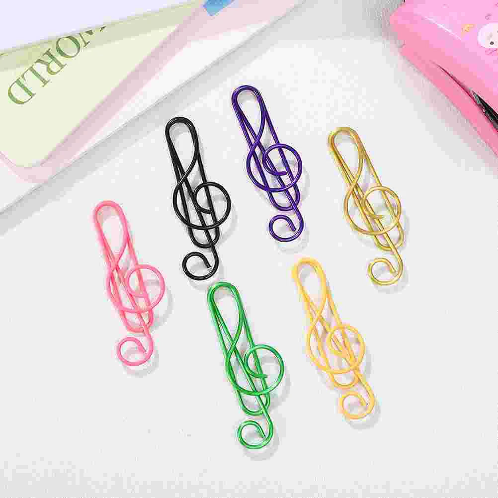 75 Pcs Colored Paper Clips Music Note Shaped