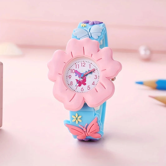Flowers and Butterflies Cartoon Watch