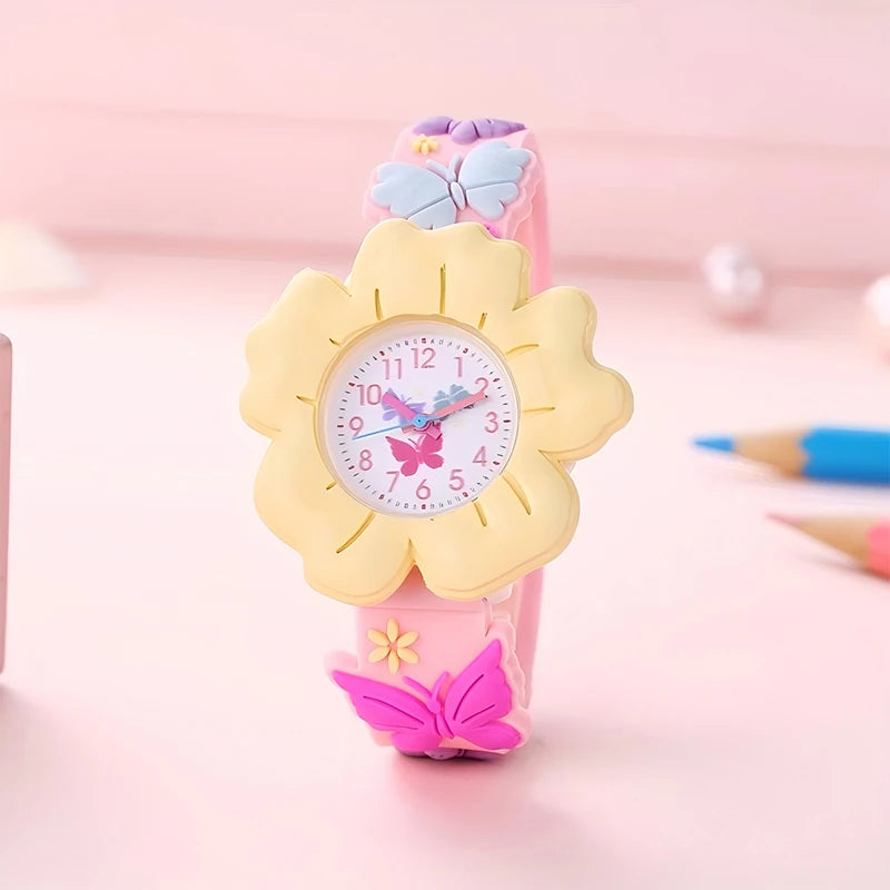 Flowers and Butterflies Cartoon Watch