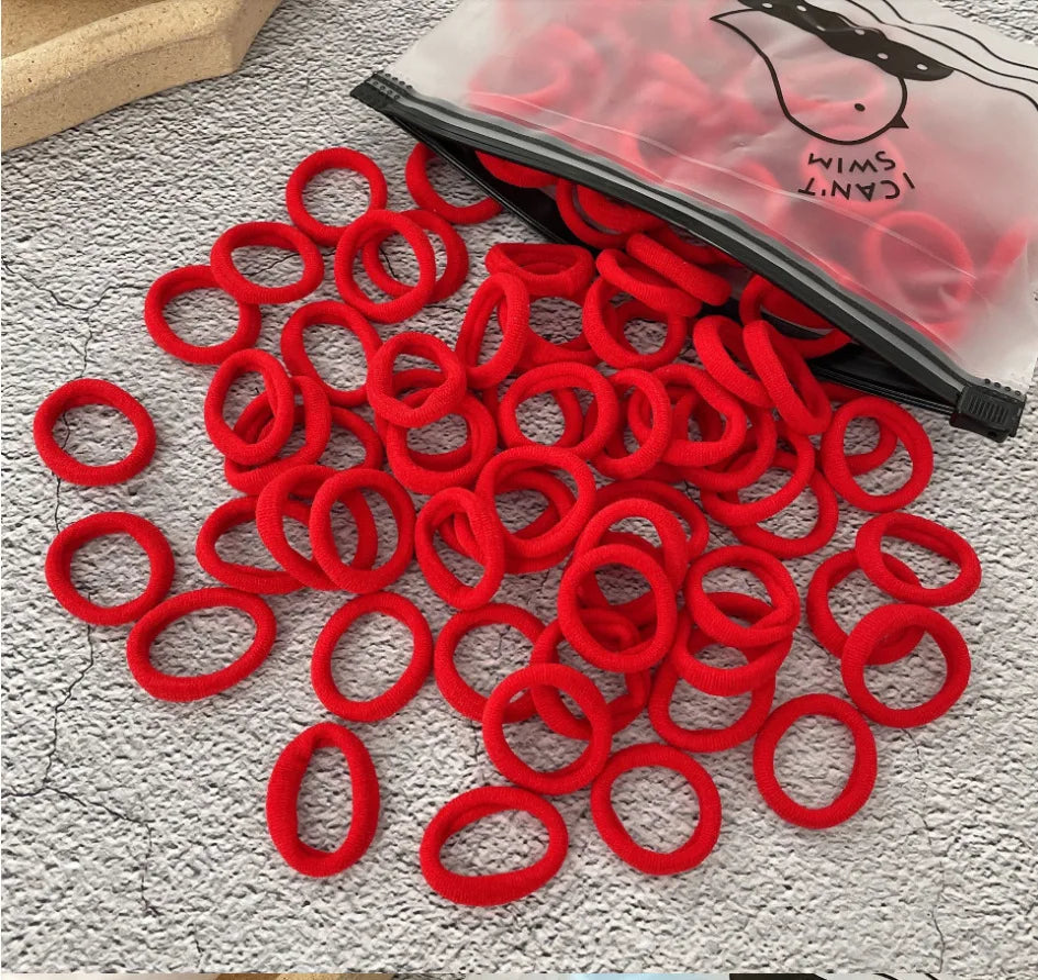 50/100Pcs Hair Bands for Children Colorful Nylon Scrunchie Hair Ties Hair Accessories