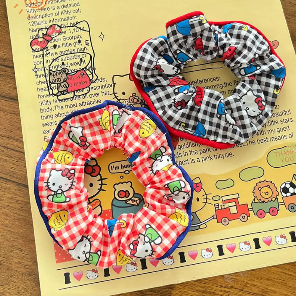 Sanrio Hello Kitty Checked Scrunchies