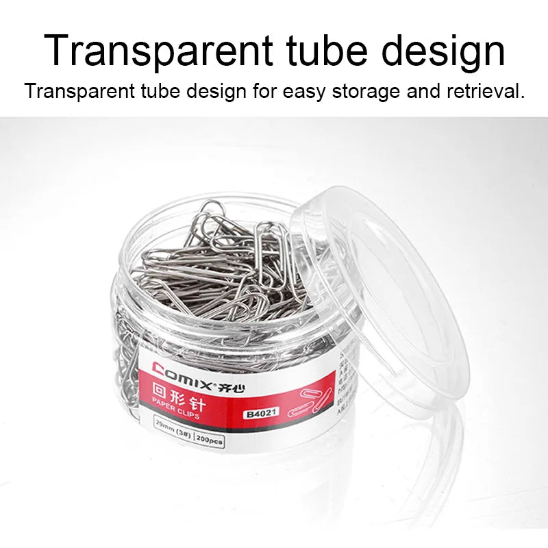 200pcs/box Paper Clips Durable and Rustproof Metal