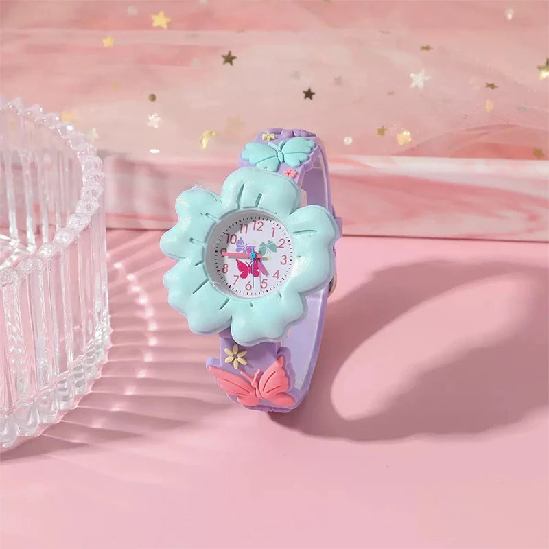 Flowers and Butterflies Cartoon Watch