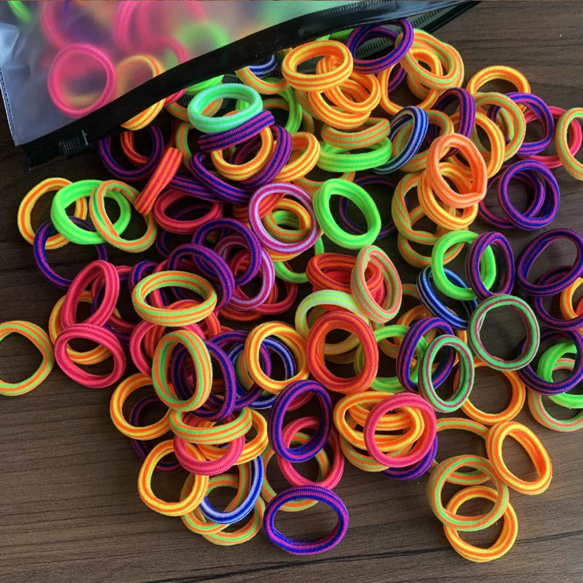 50/100Pcs Hair Bands for Children Colorful Nylon Scrunchie Hair Ties Hair Accessories