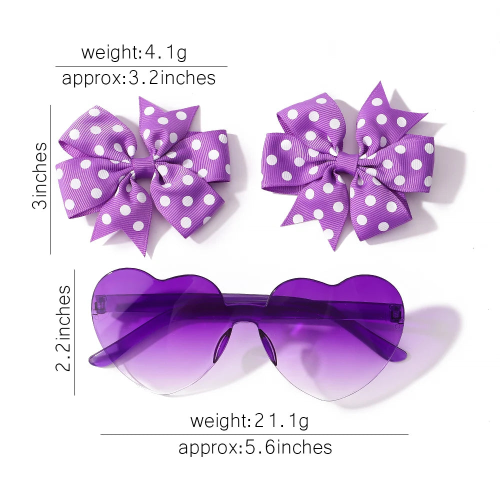 Nylon Bow Headband for Newborn Sunglasses Headwear Set