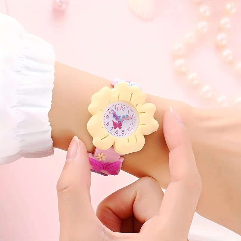 Flowers and Butterflies Cartoon Watch