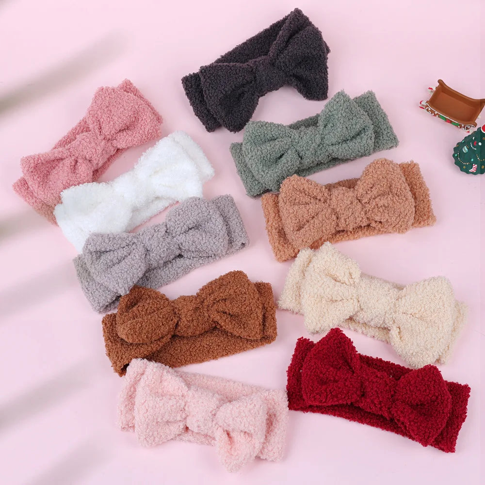 New 1PCS Elastic Soft Baby Girls Cotton Headband Autumn Winter Warm Kids Lint Hair Band Headwraps Newborn Toddler Headwear