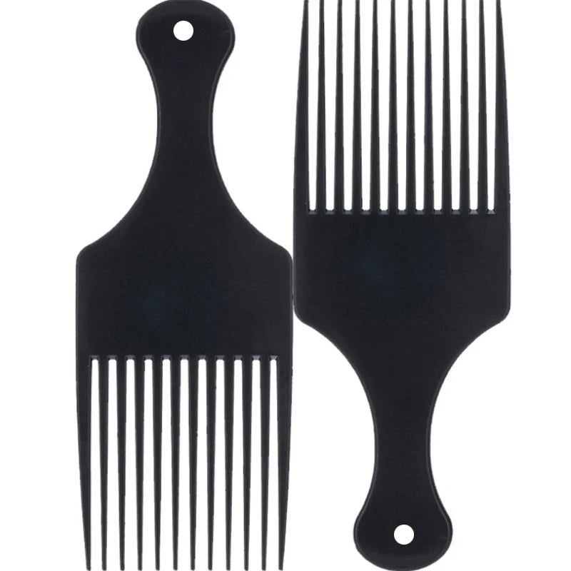 1pc Insert Afro Hair Pick Comb Wide Comb Teeth Hair Fork Brush Man Oil Head Hair Plastic Gear Comb Curly Afro Hair Styling Tools