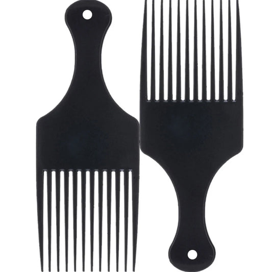 1pc Insert Afro Hair Pick Comb Wide Comb Teeth Hair Fork Brush Man Oil Head Hair Plastic Gear Comb Curly Afro Hair Styling Tools